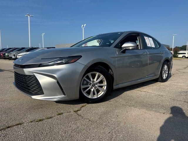 2025 Toyota Camry LE (SE) in Celestial Silver Metallic — front three-quarter view