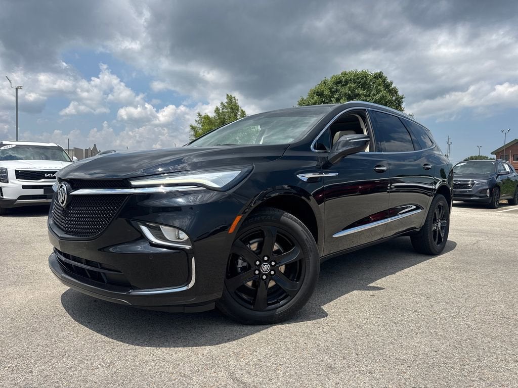 2023 Buick Enclave Essence in Ebony Twilight Metallic — front three-quarter view