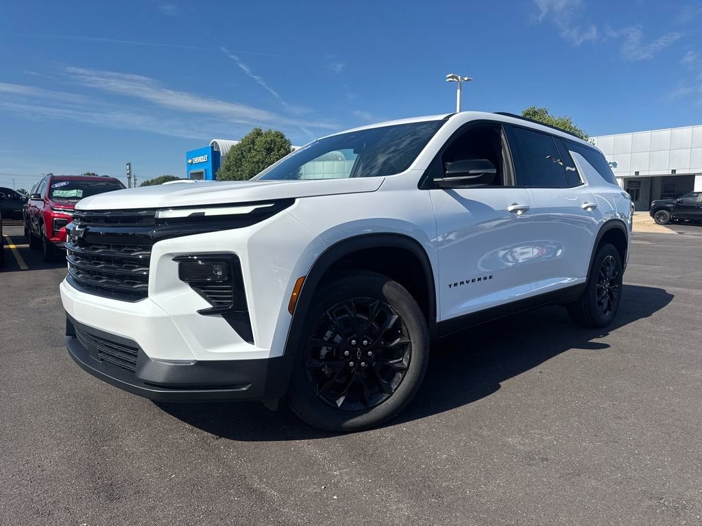 2026 Chevrolet Traverse LT in Summit White — front three-quarter view