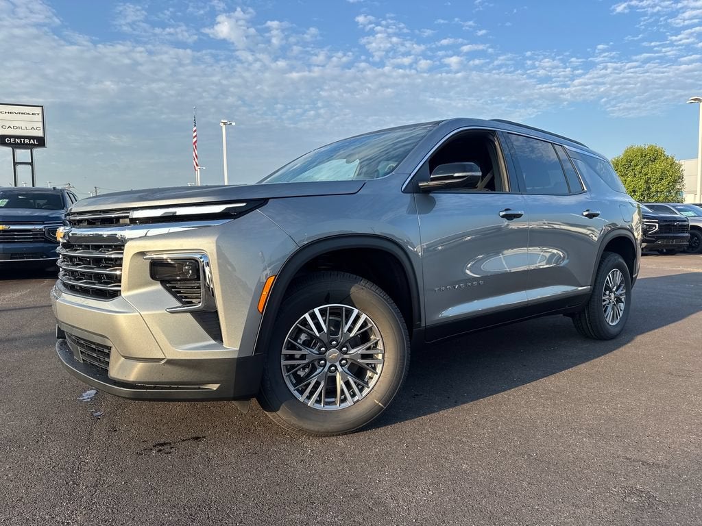 2026 Chevrolet Traverse LT in Sterling Gray Metallic — front three-quarter view