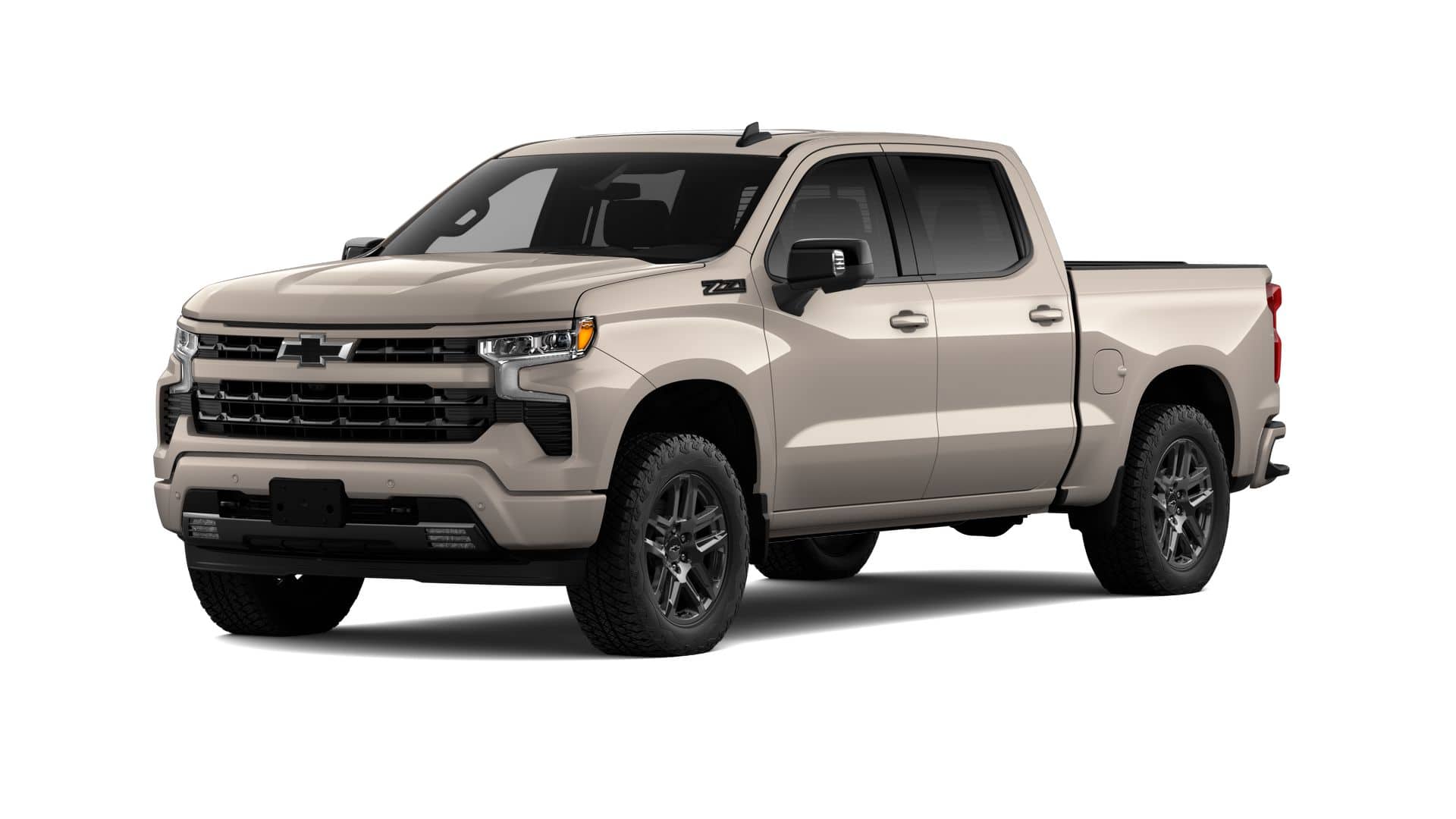 2026 Chevrolet Silverado 1500 RST in White Sands — front three-quarter view