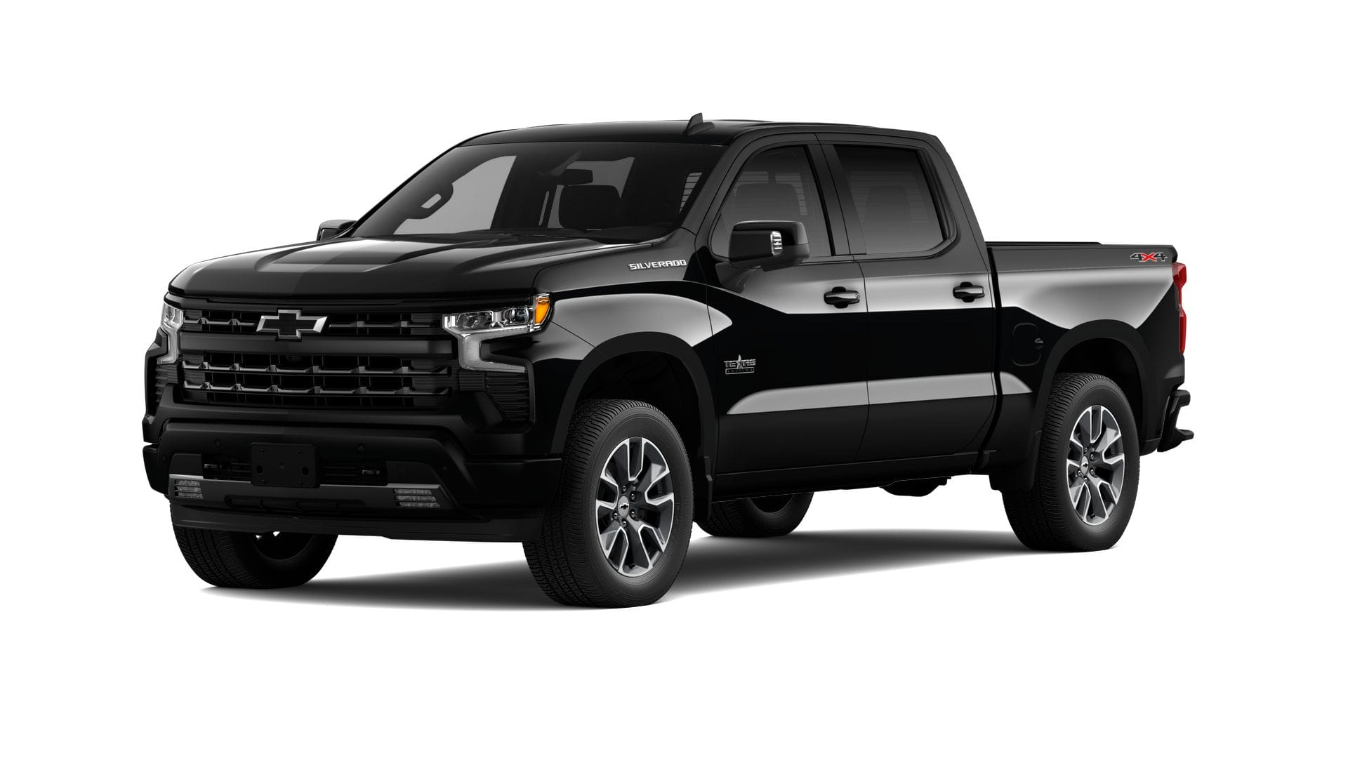 2026 Chevrolet Silverado 1500 RST in Black — front three-quarter view