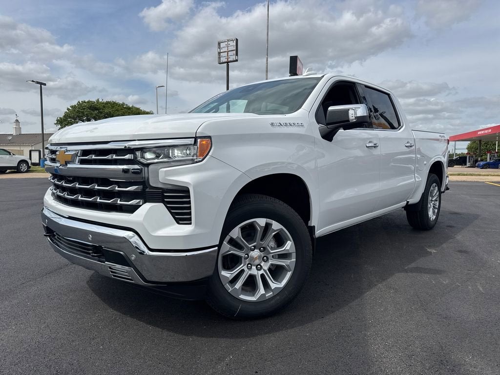 2026 Chevrolet Silverado 1500 LTZ in Summit White — front three-quarter view