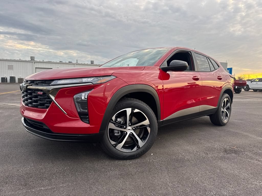 2026 Chevrolet Trax 1RS in Apex Red — front three-quarter view