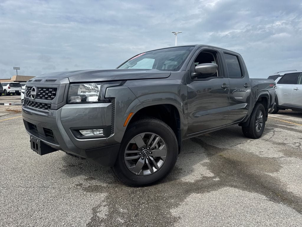 2025 Nissan Frontier SV in Gun Metallic — front three-quarter view