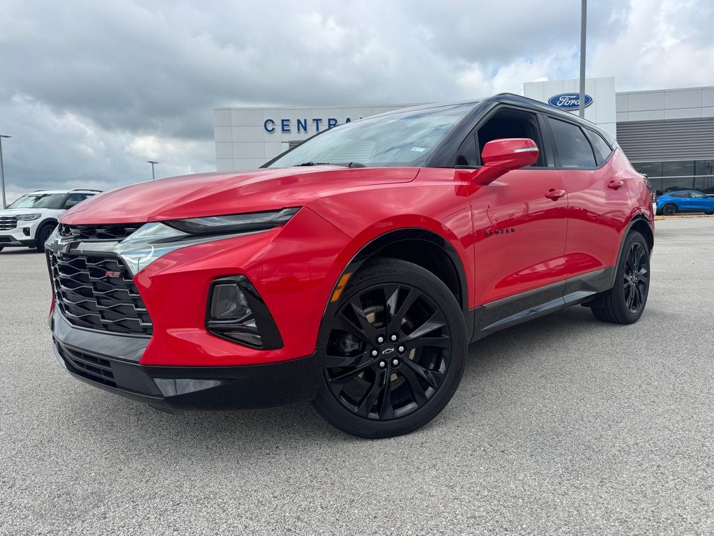 2022 Chevrolet Blazer RS in Red — front three-quarter view